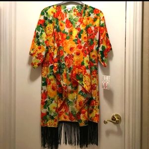 Monroe hidden pumpkin cardigan with fringe 👌